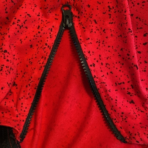 M Society Hoodie S/S Zip Sides Red Black Size XL - Picture 6 of 8